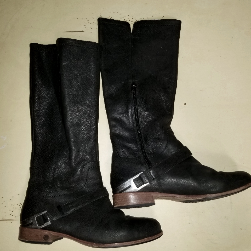 Ugg Hammer Leather Boots With Metal Straps